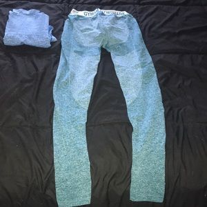 GYMSHARK green marl FLEX legging